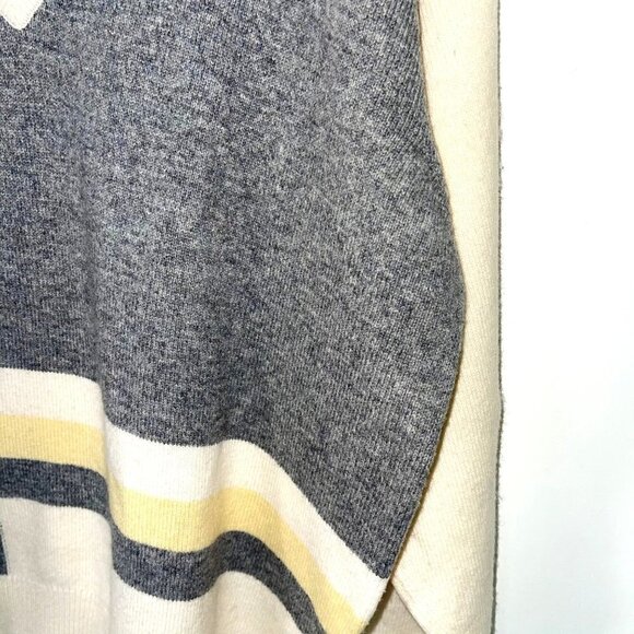 Braemar Lambswool Sweater Womens Unisex Size Medium Made In Scotland Cream Gray - Picture 6 of 10